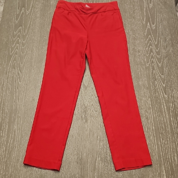 Kim Rogers Pants - Kim Rogers Vibrant Red Tummy Control Pants